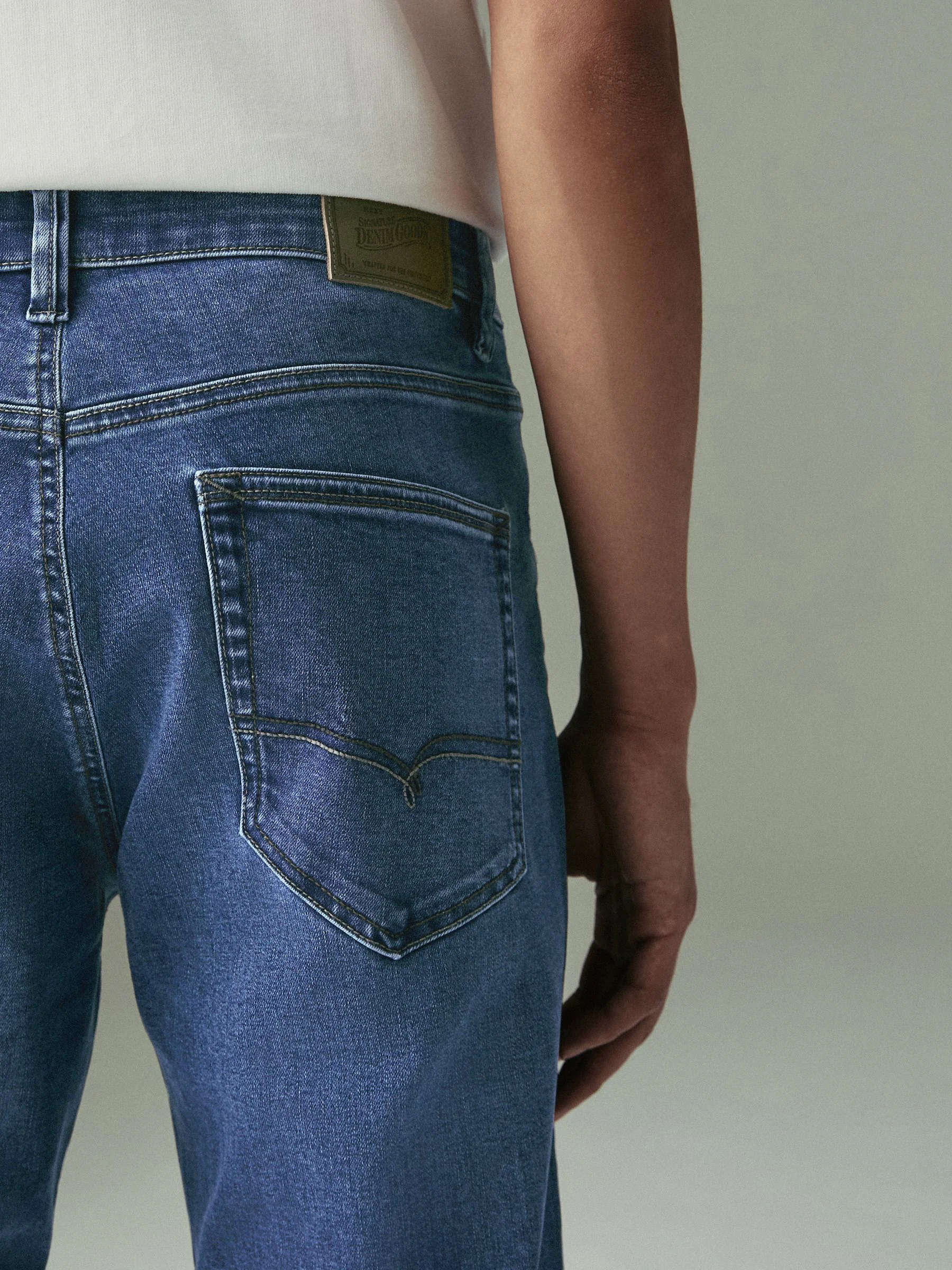 Mediumblauw - Straight fit - Motionflex jeans
