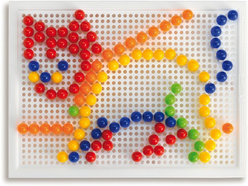 Quercetti Mosaik-Steckspiel FantaColor Tab 150 Teile Lernspielzeug für Kinder