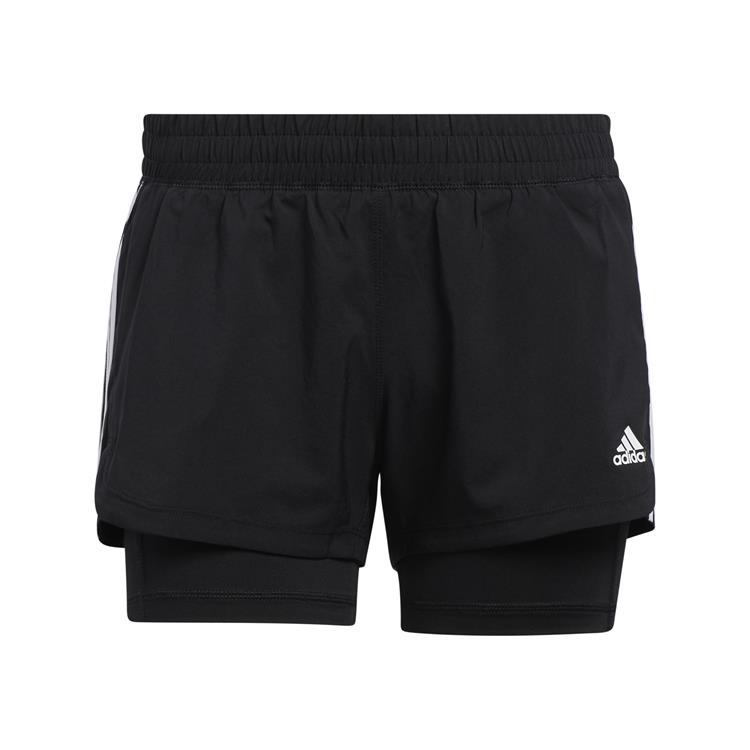 adidas Women Pacer 3-Stripes Woven Two-in-One Short