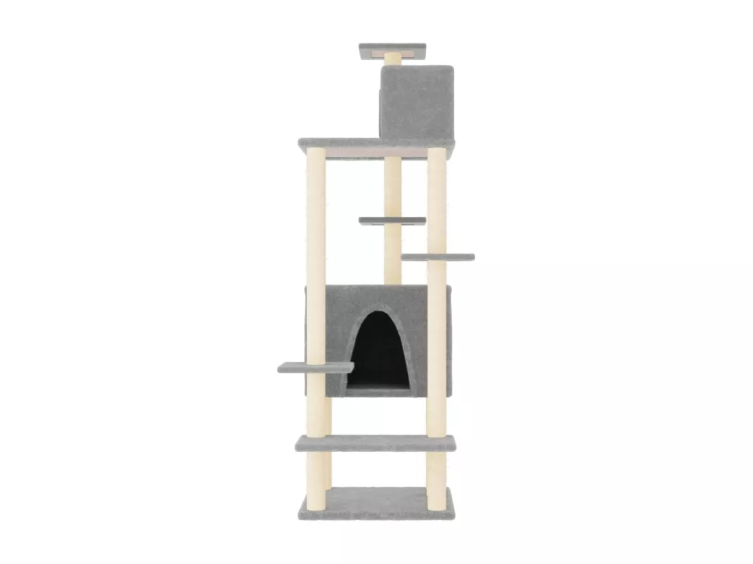 Arbre à chat avec griffoirs en sisal Gris clair 154 cm