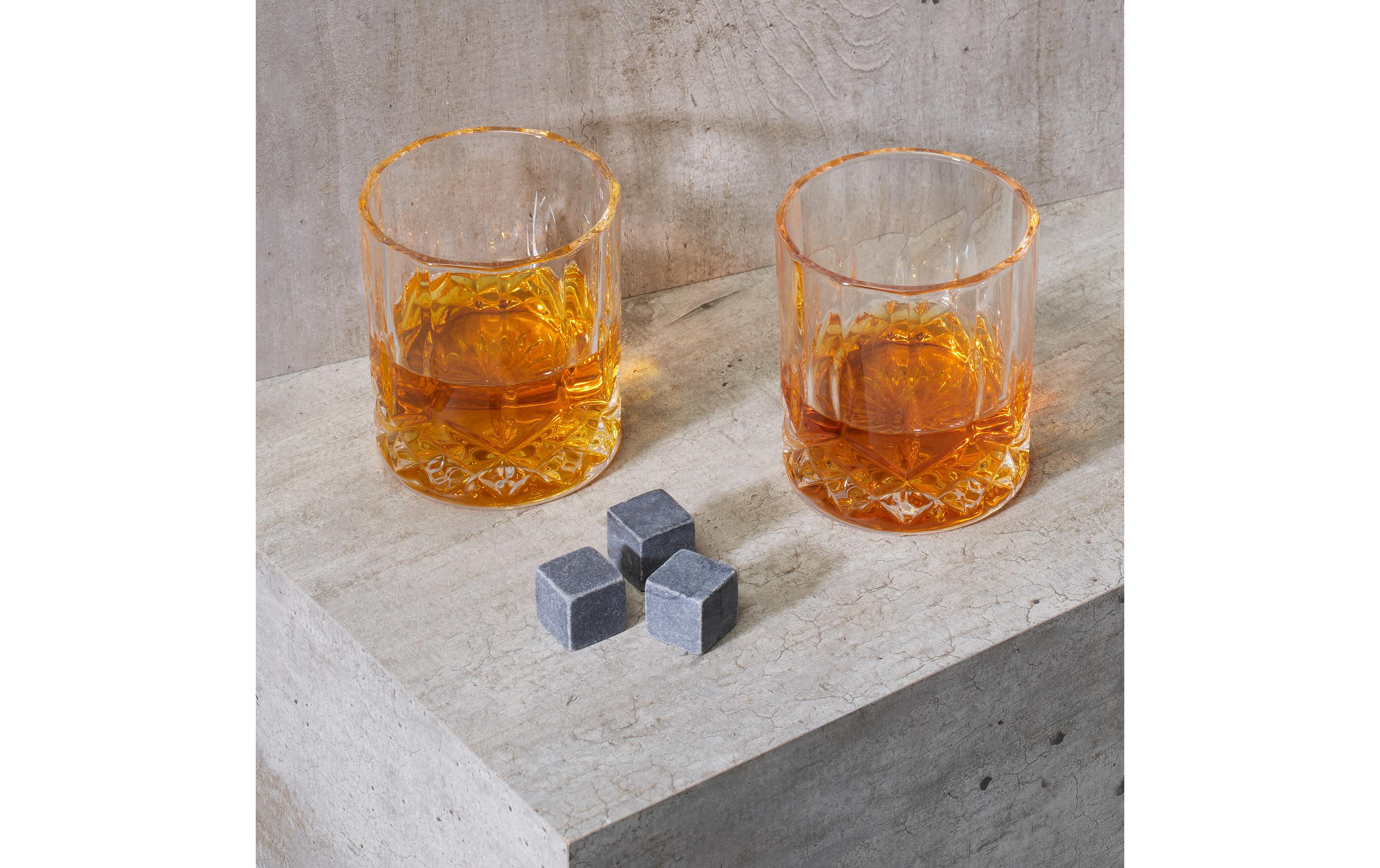 Whiskyglas Set 4 Stück, 300 ml4 Whiskeygläser mit einzigartiger Relief-Struktur