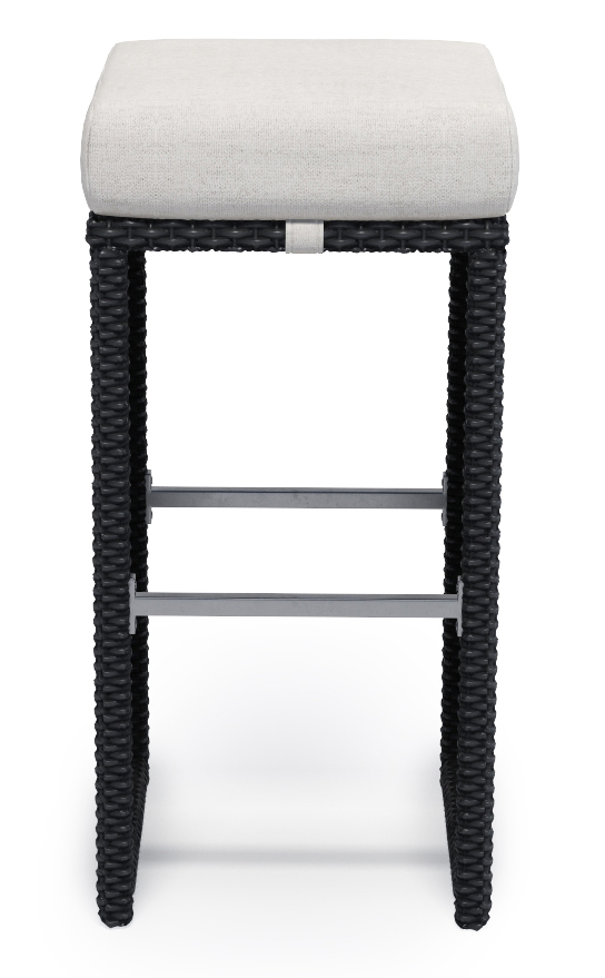 Rattan Bar Set GRANADA schwarz/weiss