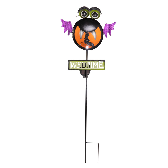 Pflanzenstecker Halloween - Fledermaus mit Solar LED - ca. 24 x 9 x 80,5 cm