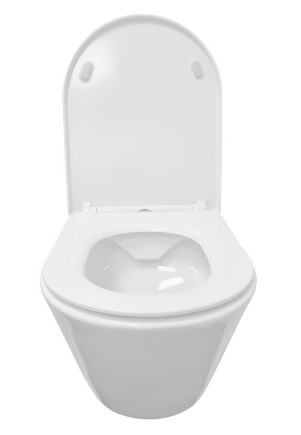 Mueller Filo randloos toilet met zitting glans wit
