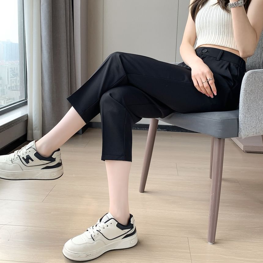 Jaqmine - Hoge taille effen rechte broek (verschillende ontwerpen)