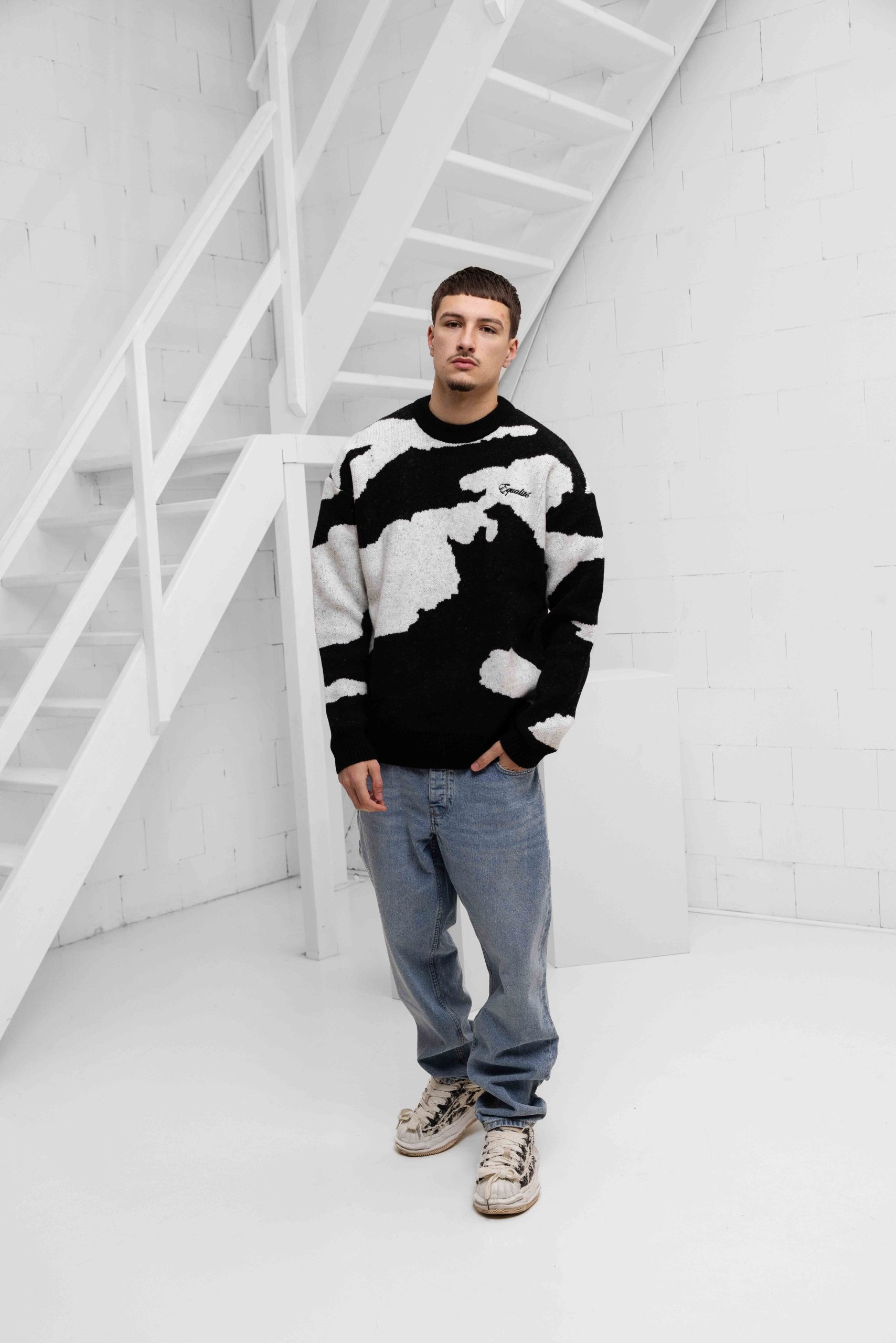 Equalité Camo Knit Sweater Heren Zwart/Grijs