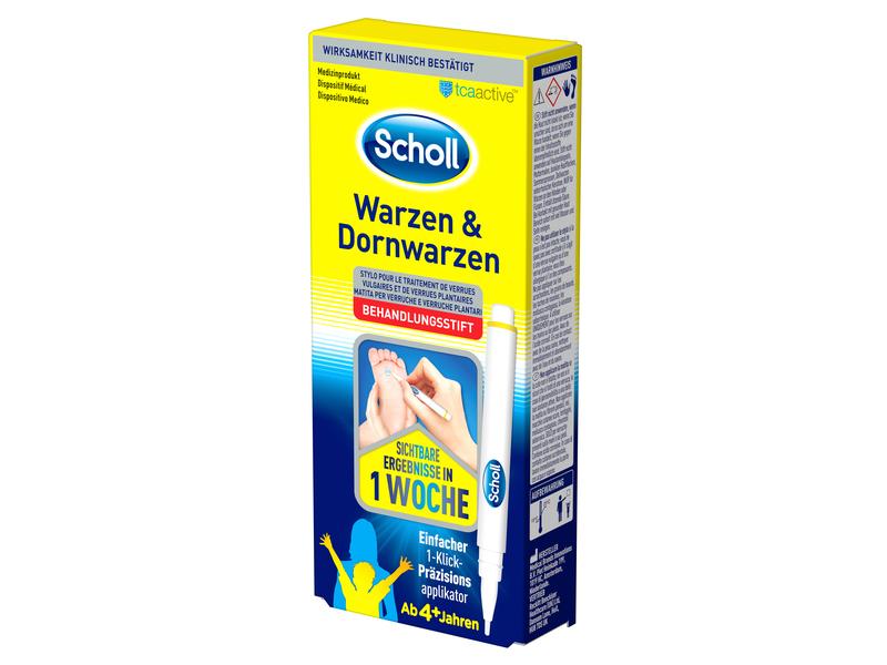 Scholl Warzen- und Dornwarzen-Behandlungsstift 2 g Praktischer Stift zur Behandlung von Warzen an den Füssen oder Händen