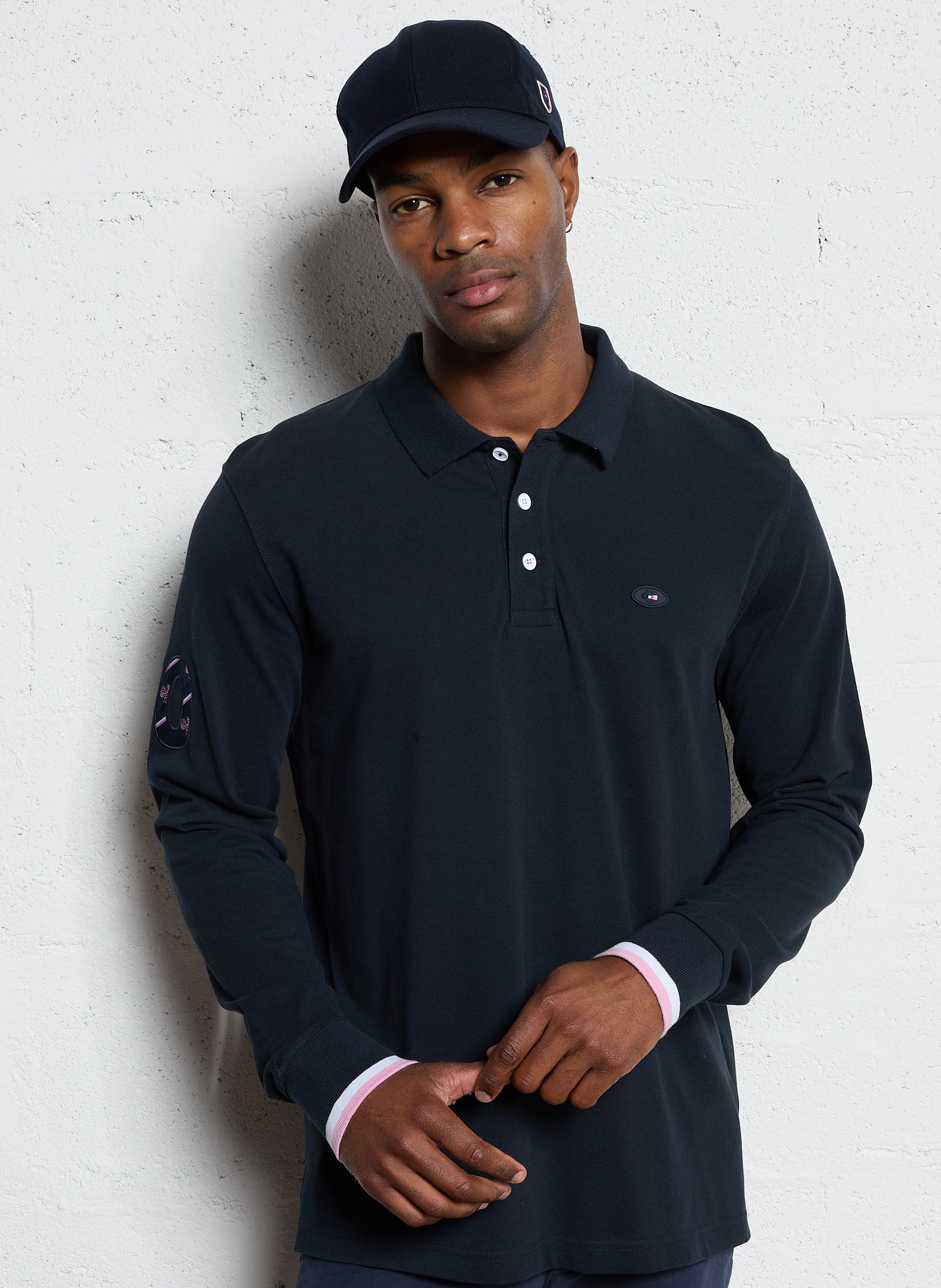 Polo droit en coton | Bleu