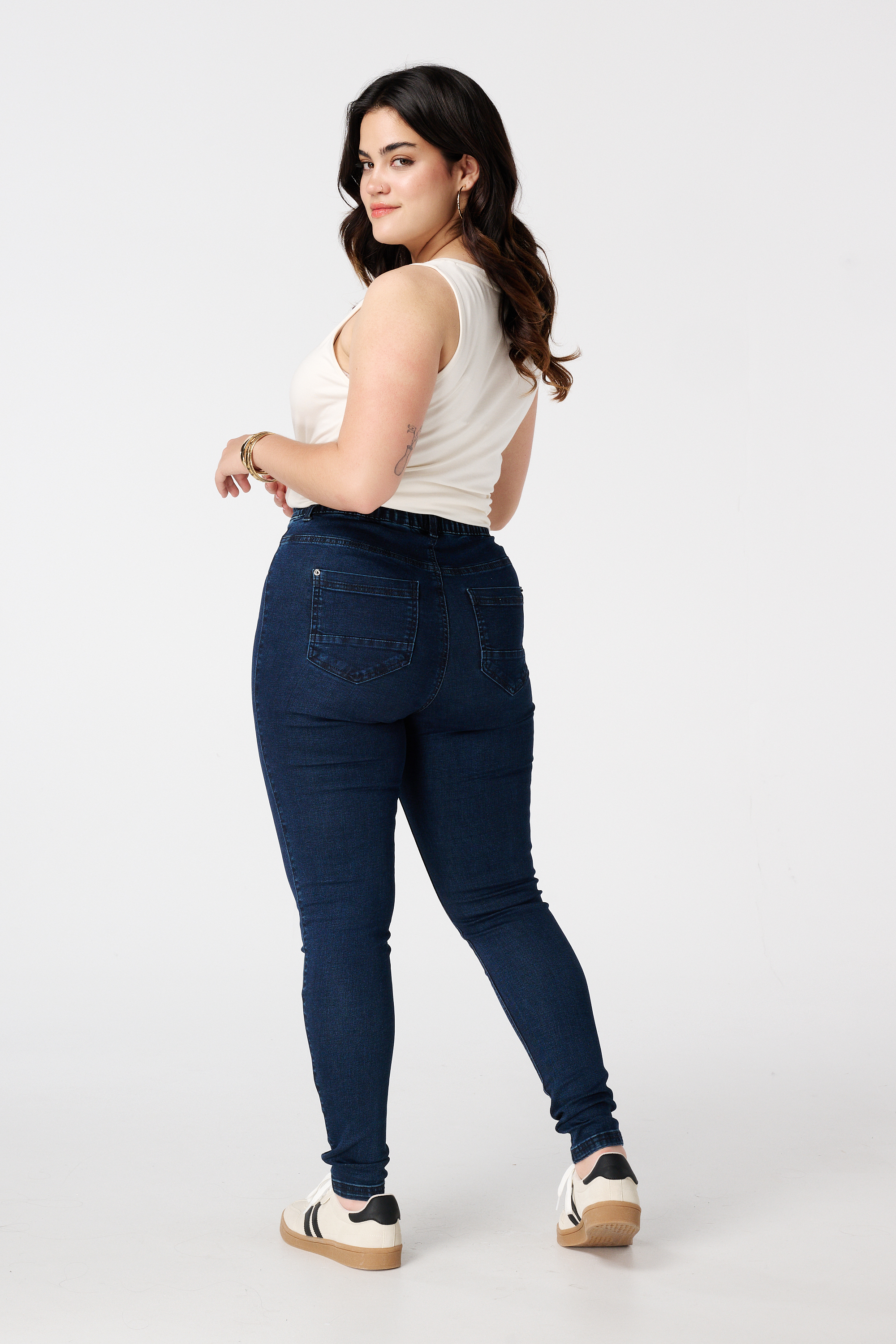 Tregging met denim look Rinse Washed Denim