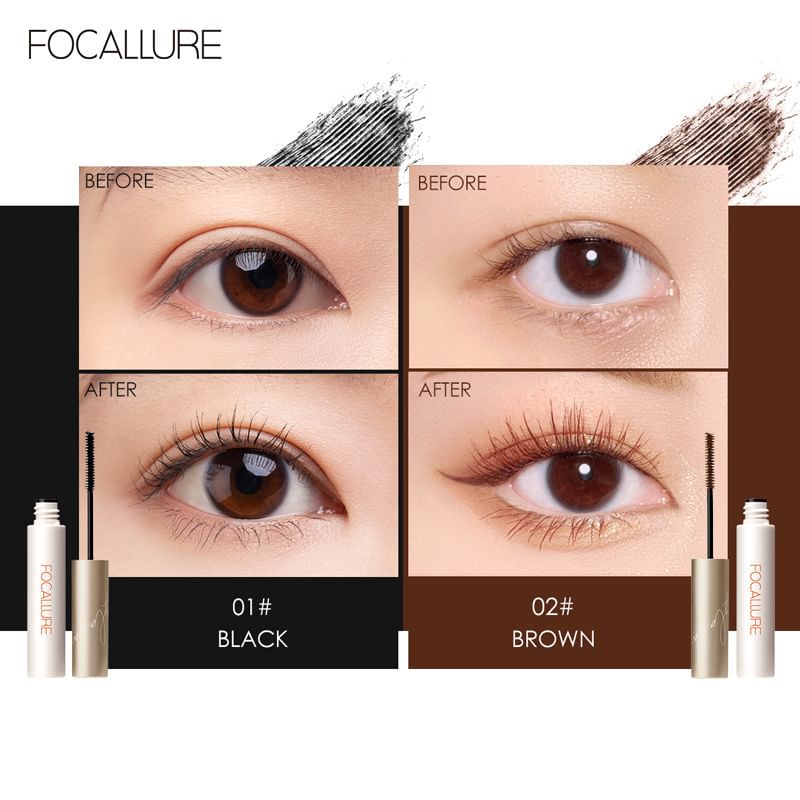 FOCALLURE - Longlash Waterproof Mascara 3mm Micro Brush - 2 kleuren