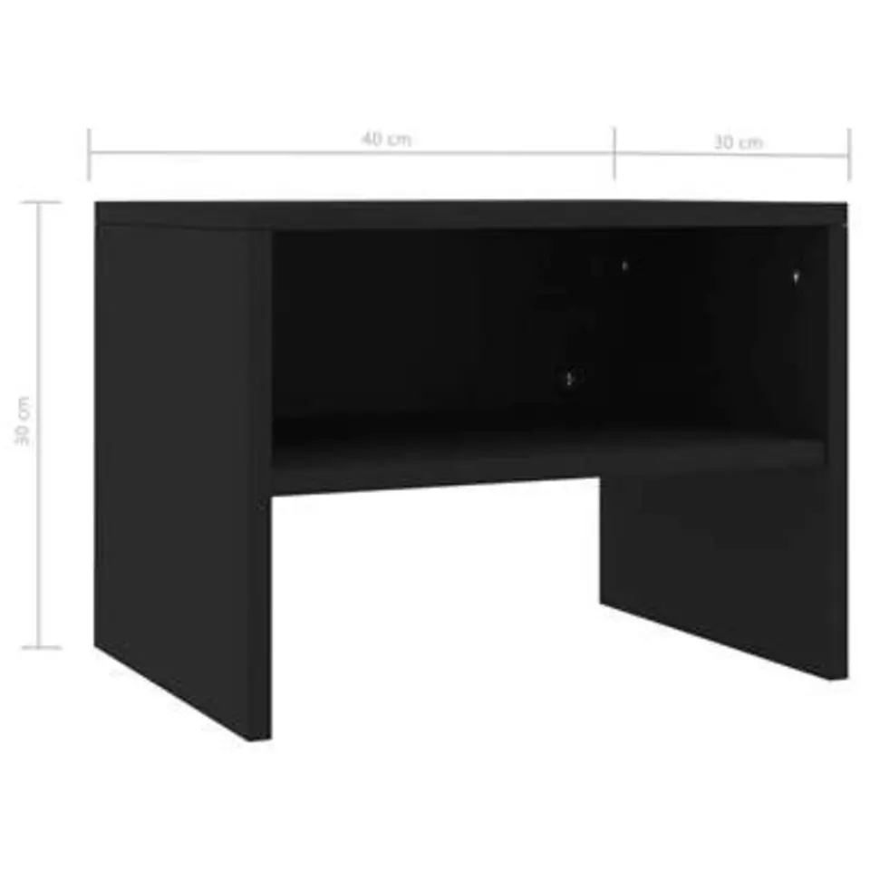 vidaXL - Nachtkastje - Zwart - Bewerkt hout - 2 stuks