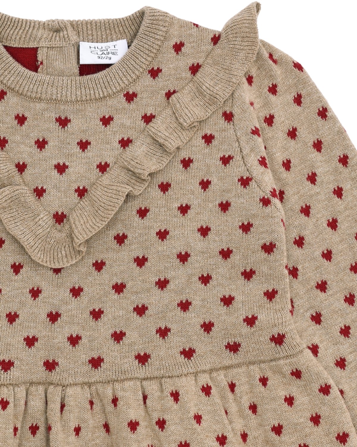 Kjole Barn med Print – Karina hearts – Biscuit
