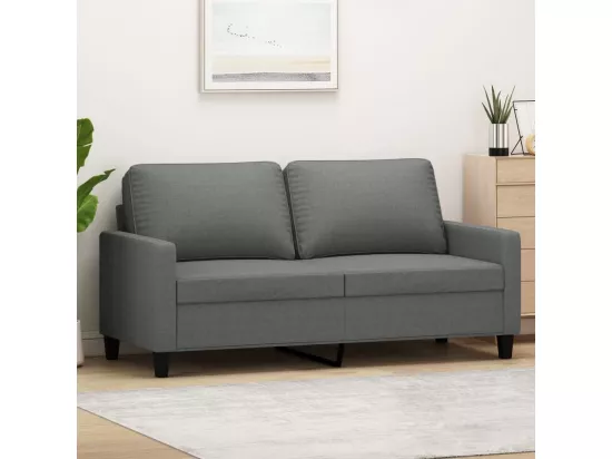 Canapé à 2 places Gris foncé 140 cm Tissu