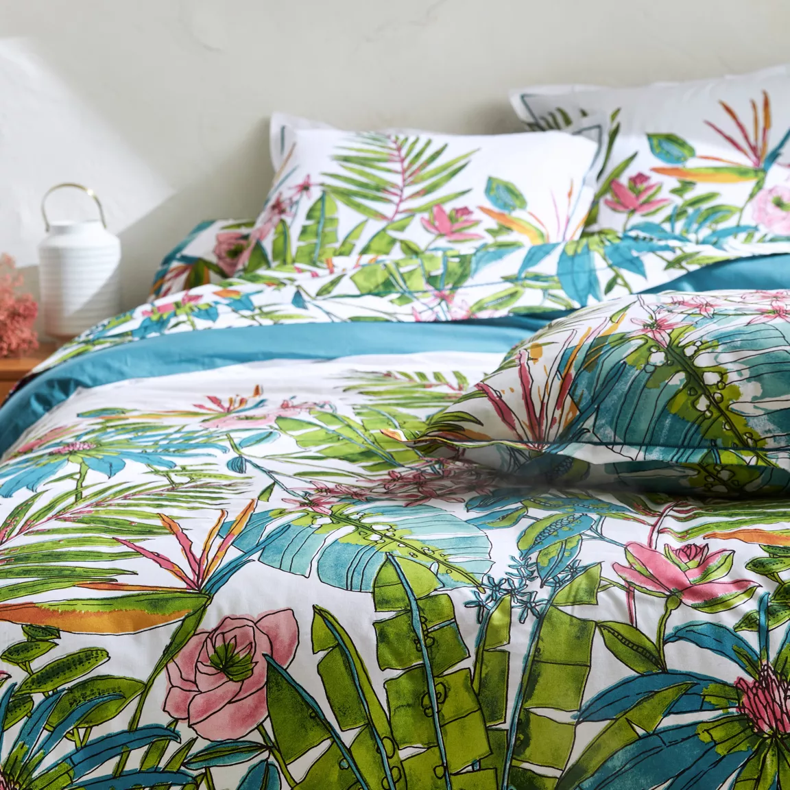 Housse de couette coton (200 x 200 cm) Sumatra Paon Multicolore