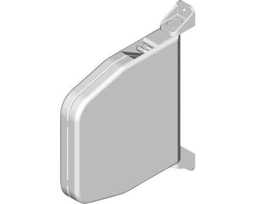 ARON voorzetrolluik, PVC grijs, 1200 x 1165 mm, aluminium kast, RAL 8003 leembruin, riemtrekker, links