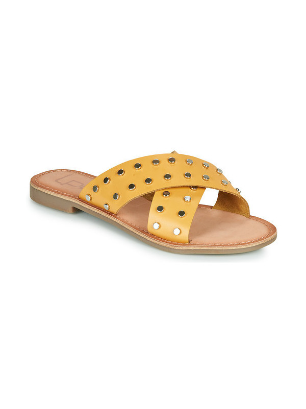 Mules Cuir Belma Moutarde - Les Petites Bombes