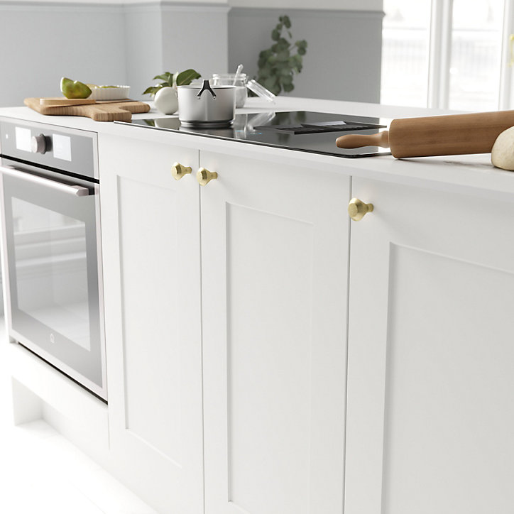 Poignée de meuble de cuisine GoodHome Noix de muscade effet laiton L. 3,2 cm, 2 pièces
