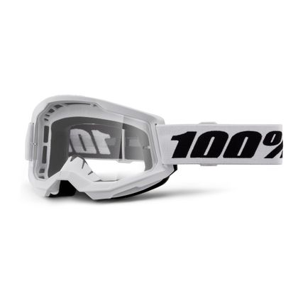 Masque cross 100% STRATA 2 Blanc - Clair 2025 - Blanc