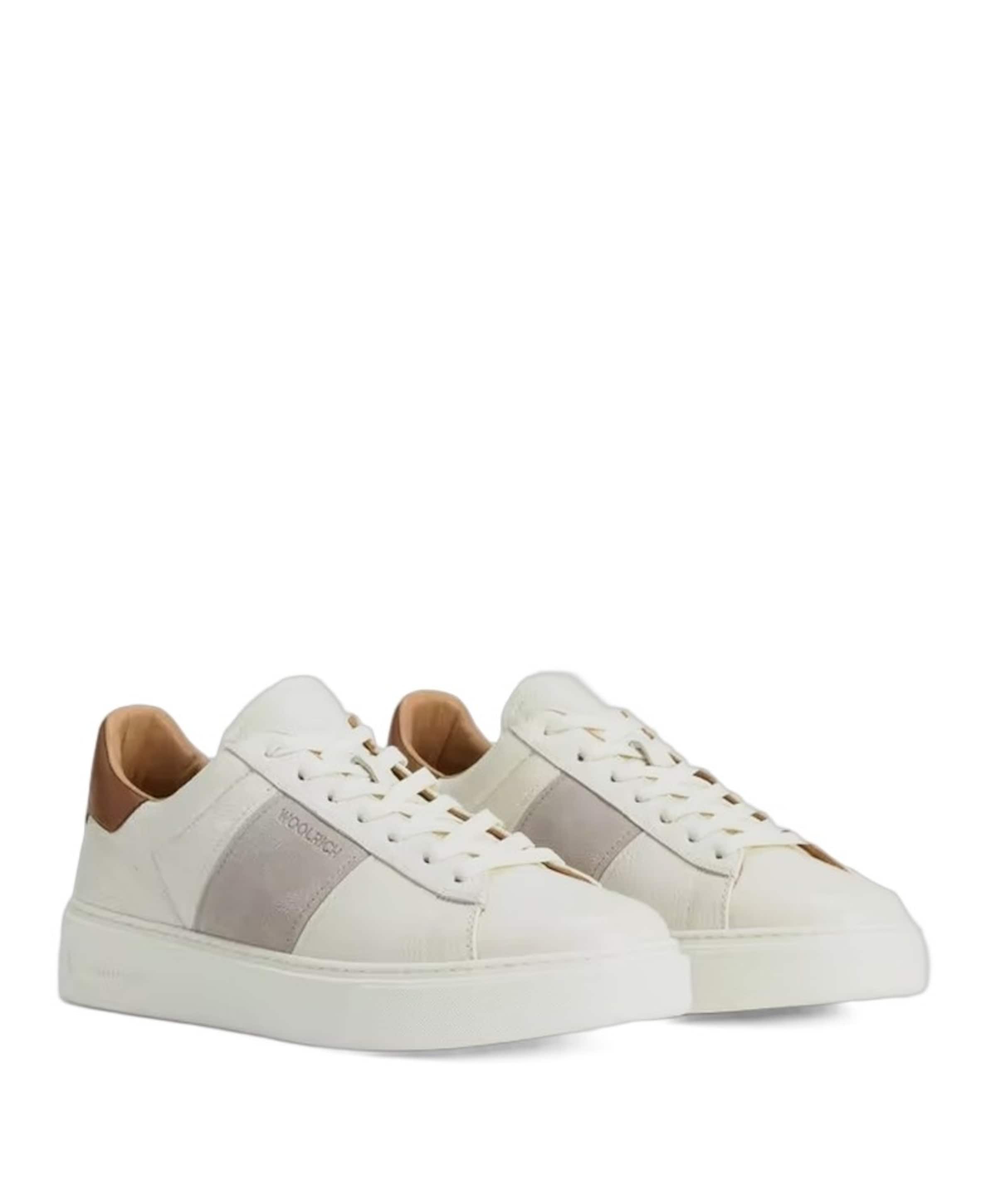 Woolrich CLASSIC COURT BAND MAN heren sneakers ecru