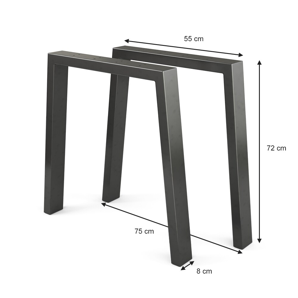 Vicco Loft Tischkufen U-Form 72cm Tischbeine DIY Tischgestell Esstisch Möbelfüße