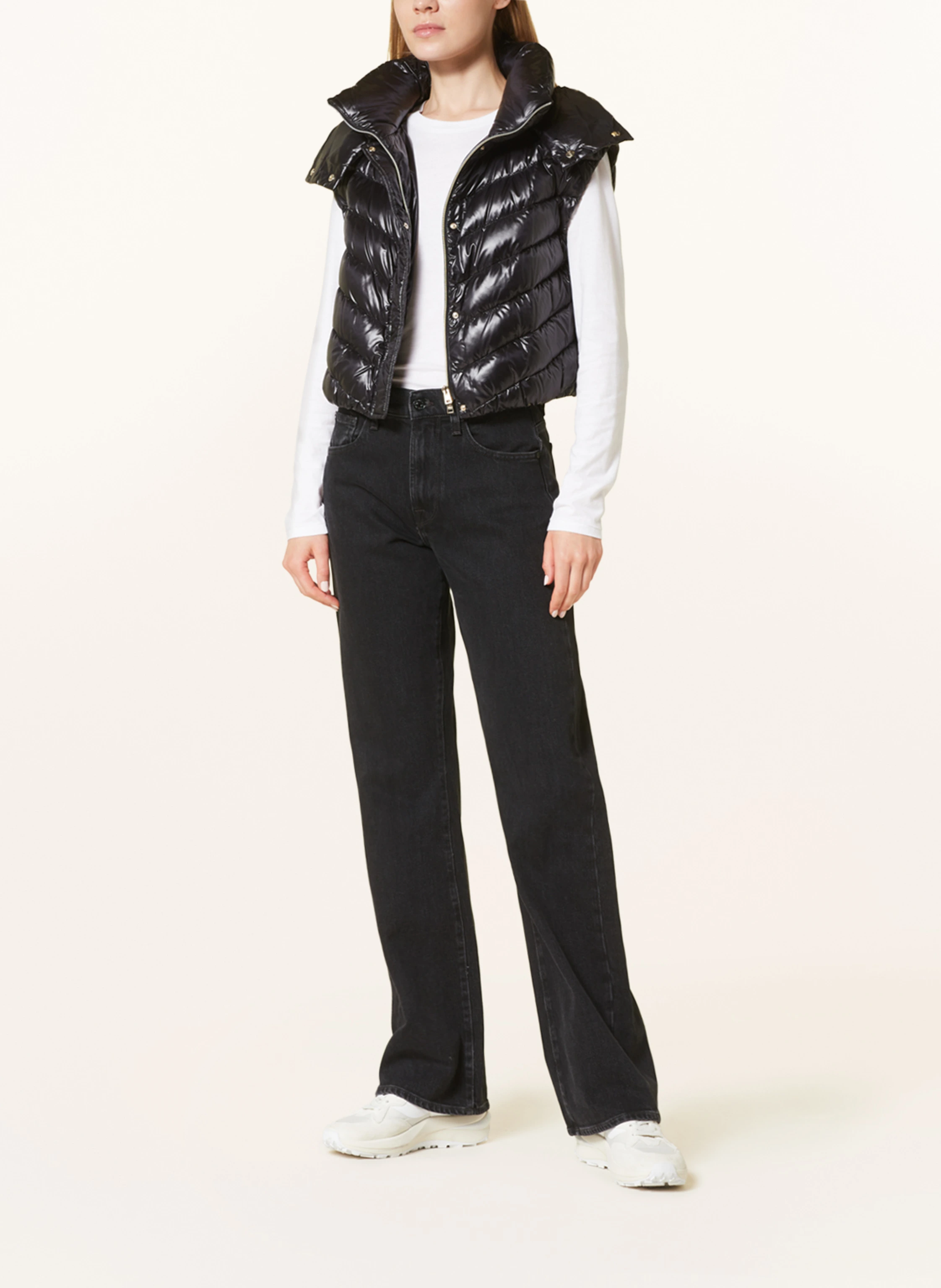 HERNO Cropped-Daunenweste mit abnehmbarer Kapuze