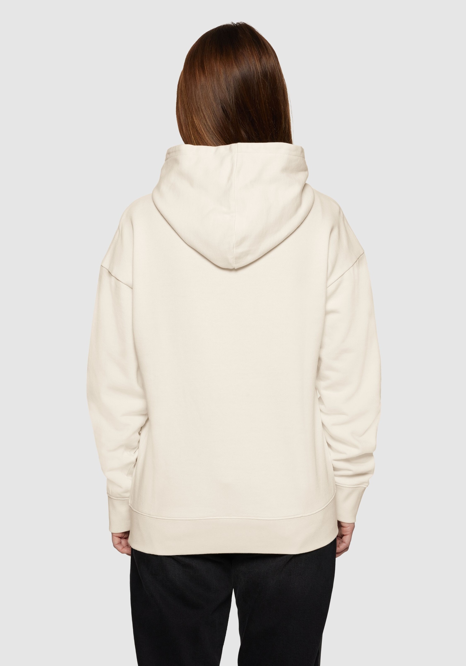 Knowledge Cotton Apparel Hoodie Trees Yes Please Print Egret