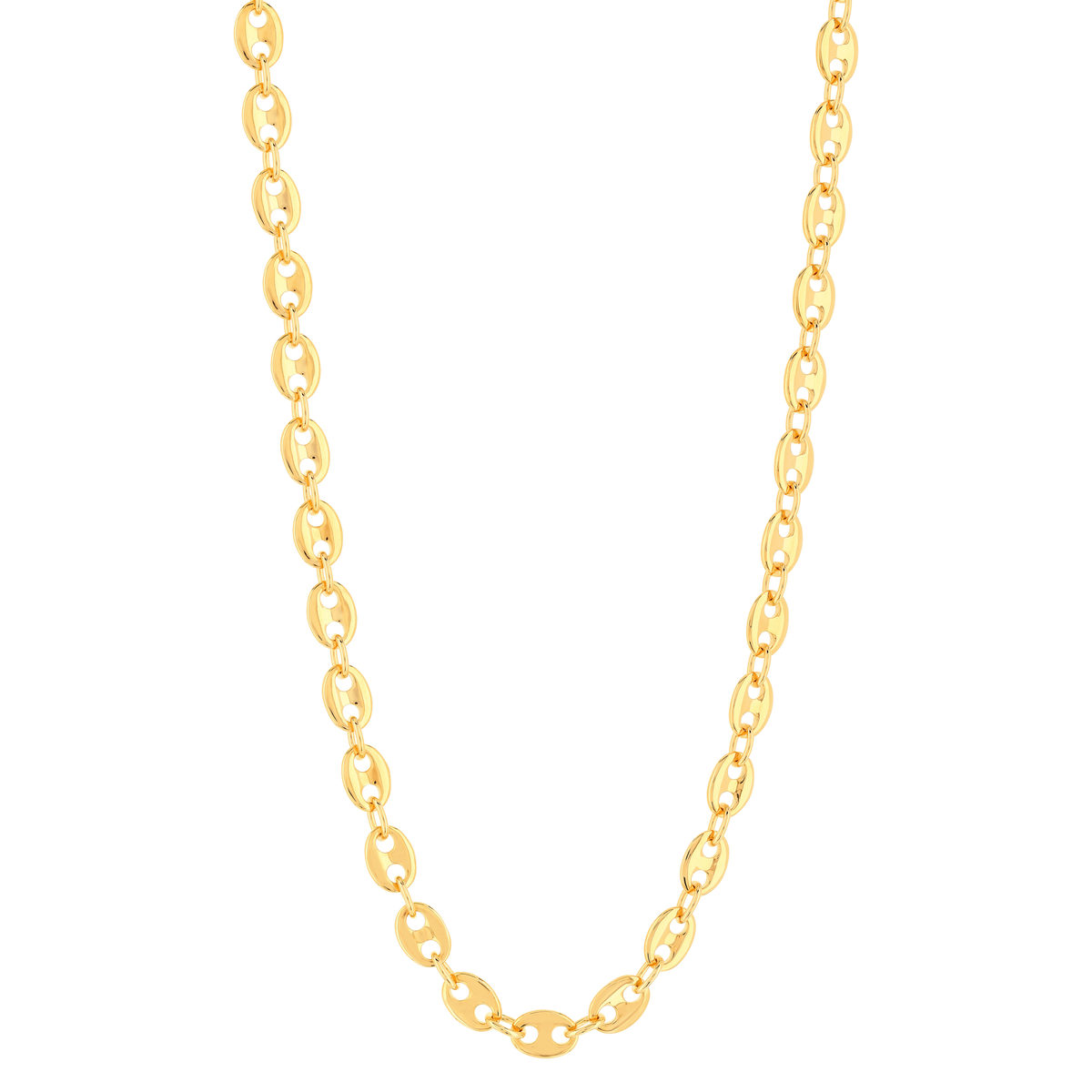 Collier plaqué or maille grain de café 50 cm