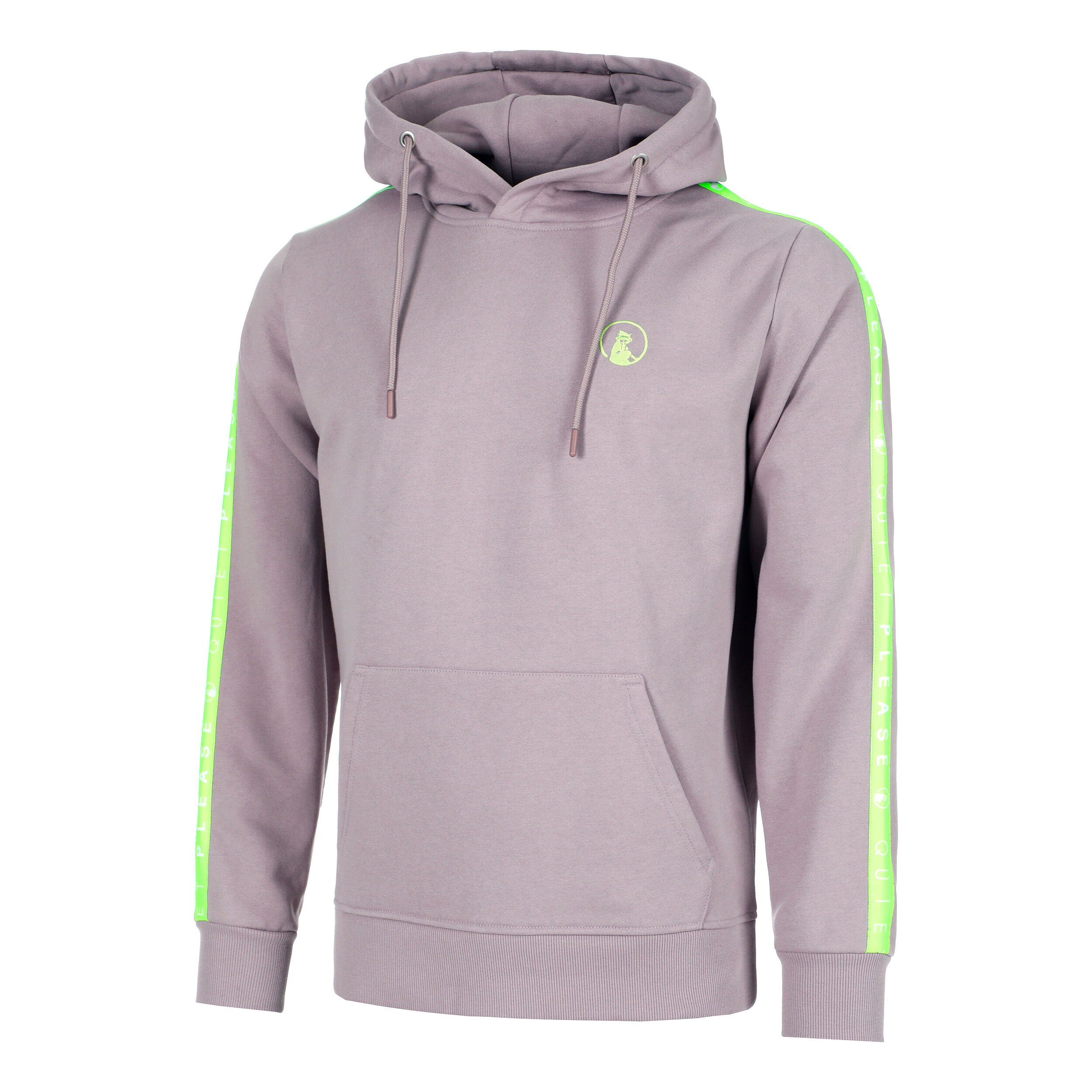 Quiet Please Mind Taped Sweat À Capuche Hommes - Violet , Vert Fluo
