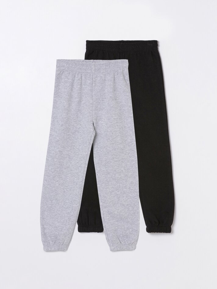 Conjunto com 2 calças de moletom básicas - pretas