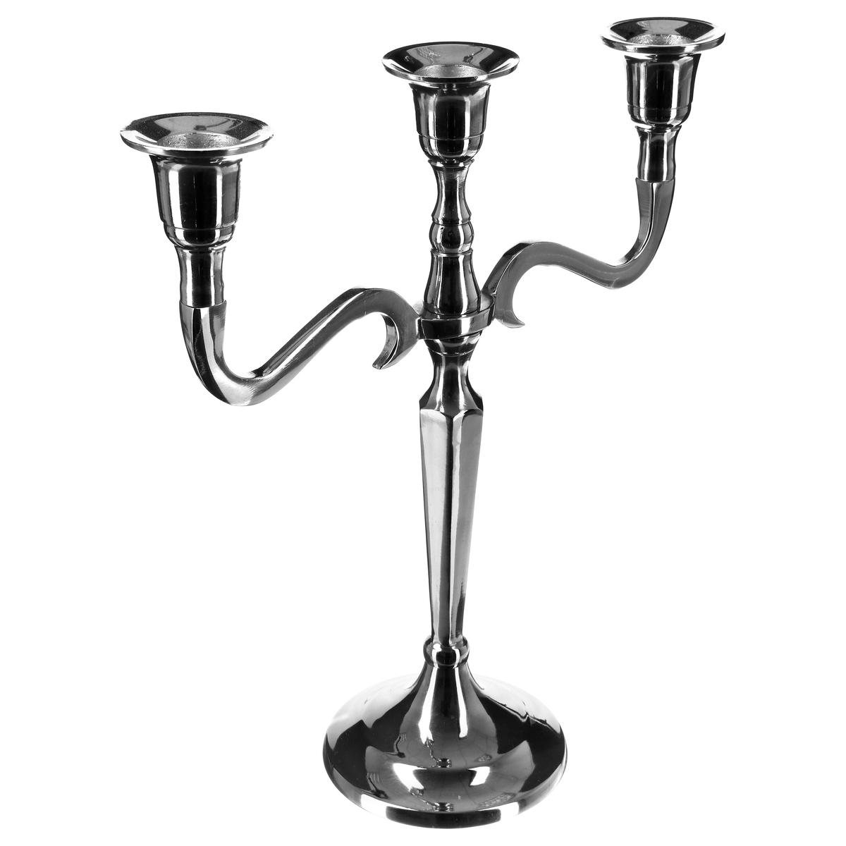 BOUGEOIR METAL 3 TETES H.27CM