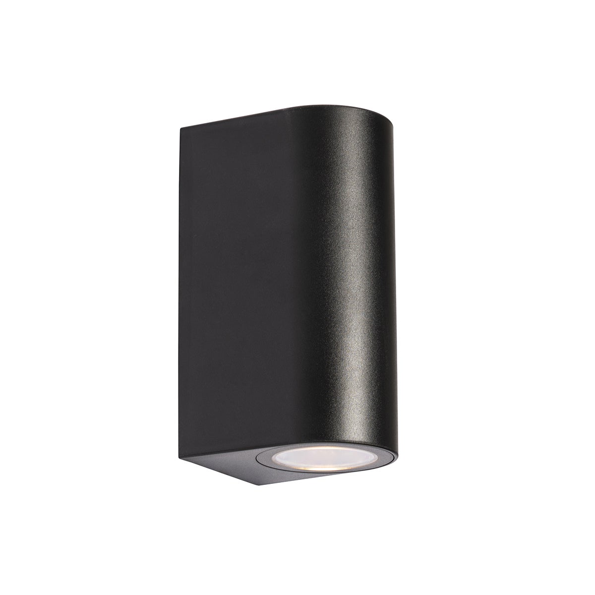 Moderne buitenwandlamp van zwart kunststof, ovaal, 2-lichts – Baleno