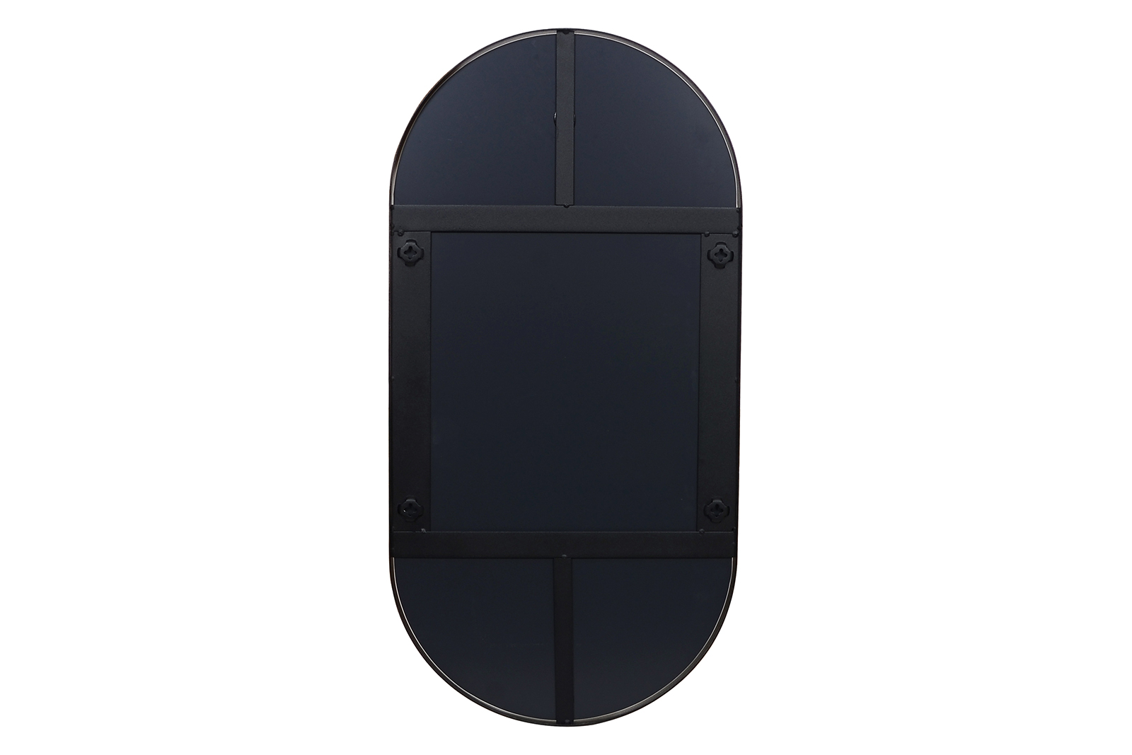 Industrial speil oval Sort speil. 40x80 cm