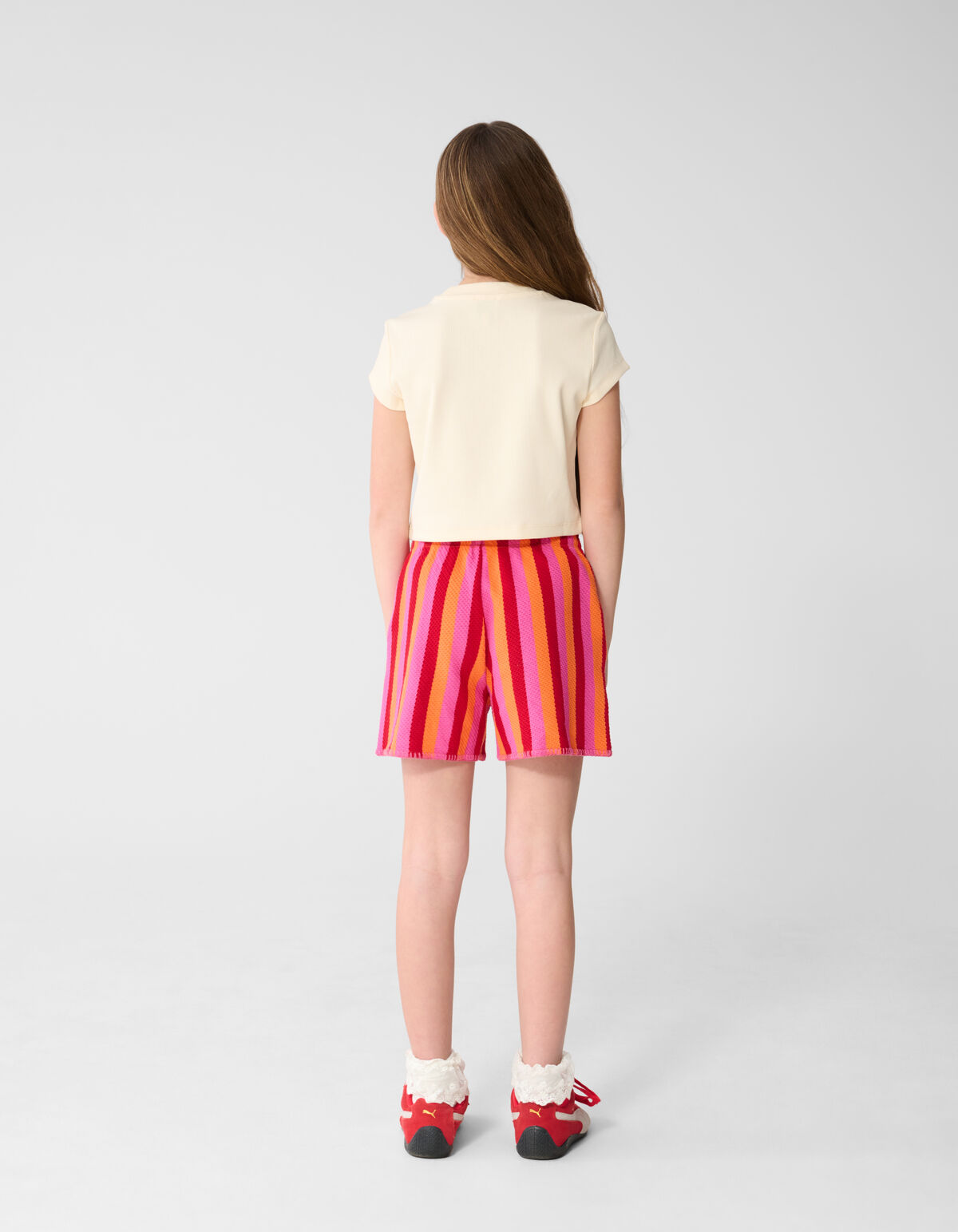 Rib Pepper Crop Top Gebroken Wit