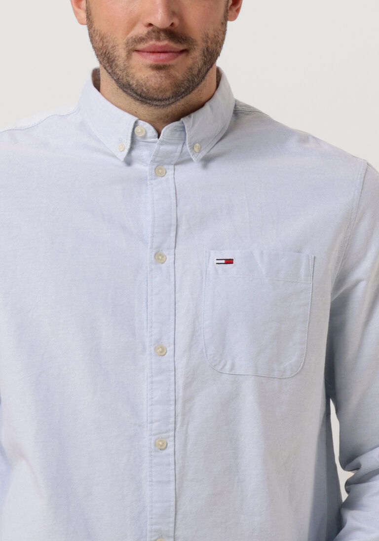 TOMMY JEANS lichtblauwe tommy jeans klassiek overhemd tjm reg oxford shirt