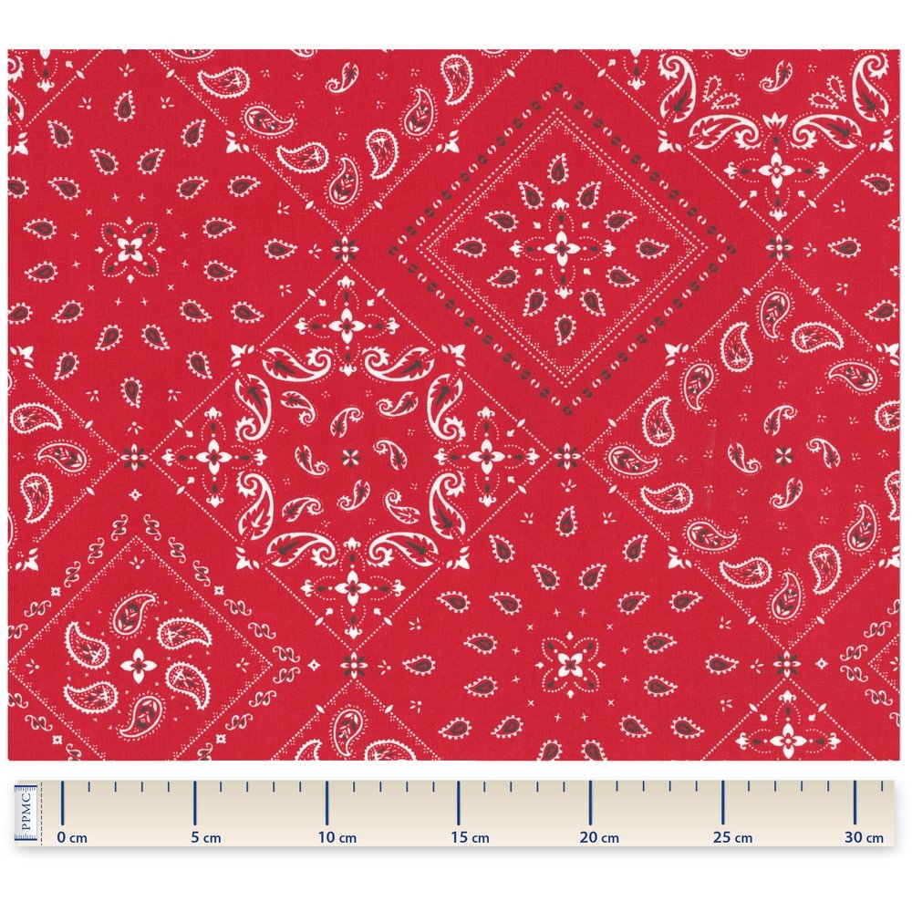 Tissu Coton Au Mètre Ex2214 Bandana Rouge