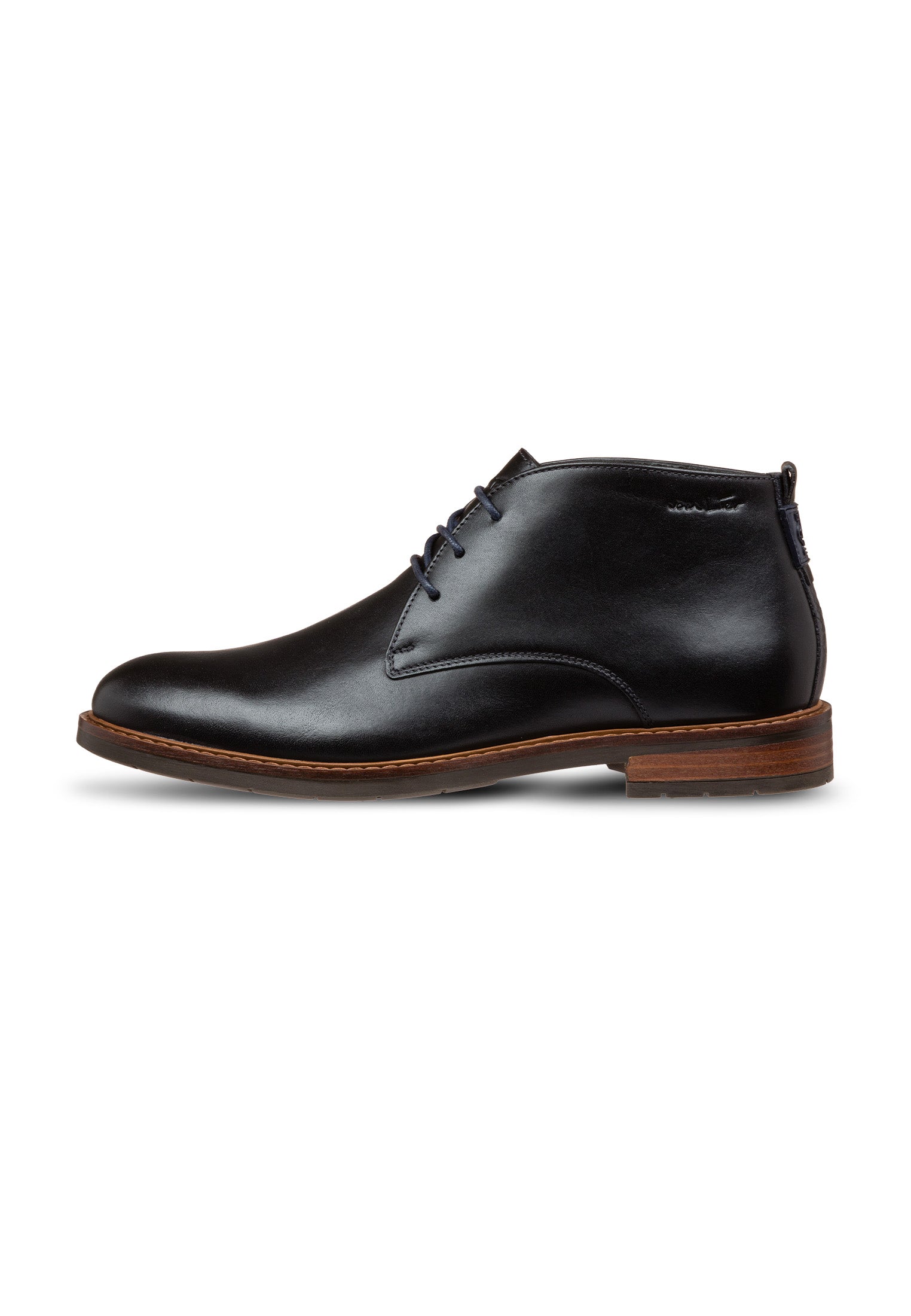 Navy gladleren Boston boot
