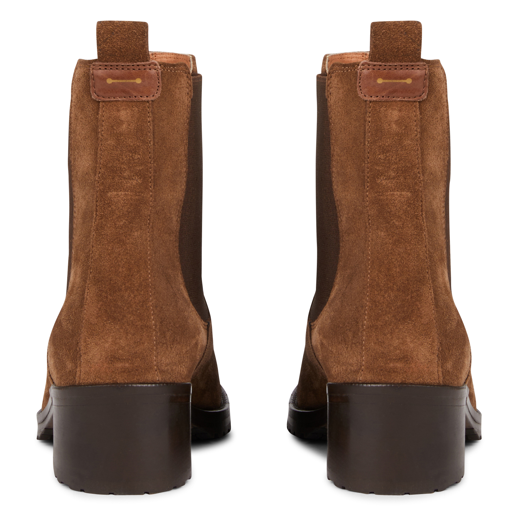 Bottines en cuir velours | Marron