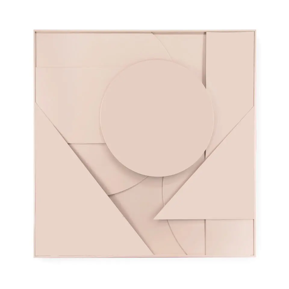 Art for the Home Abstract 3D ornament 80x80cm roze