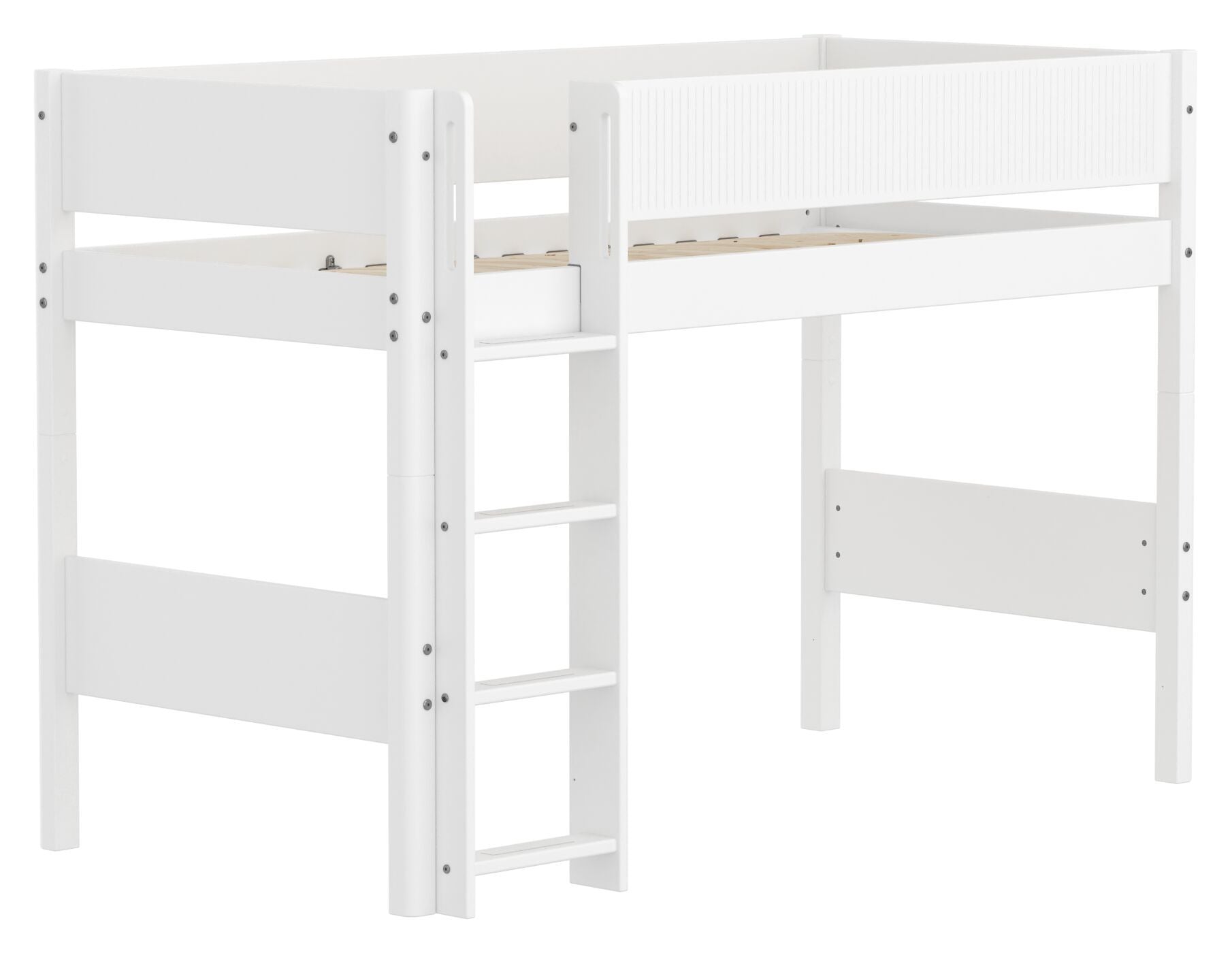 Flexa WHITE Mittelhochbett - Weiss / B: 109.0 cm x T: 210.0 cm x H: 143.0 cm