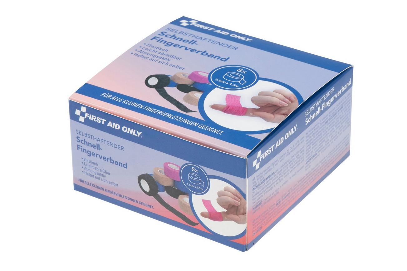 First Aid Only Adhesive Quick Finger Bandage P-10072, gekleurd vingerverband, 8 stuks