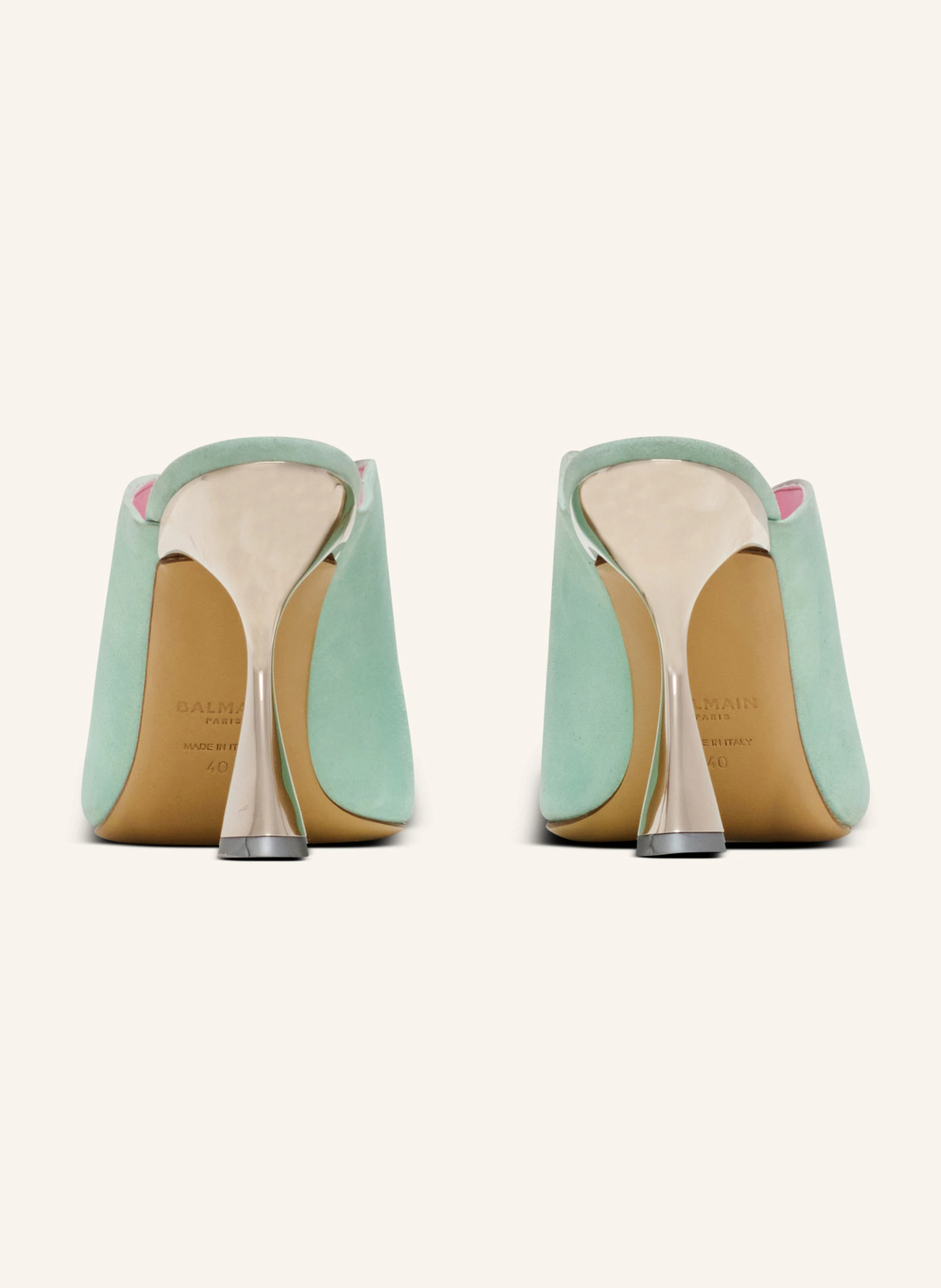 BALMAIN Pantoletten Eden mit Absatz aus Wildleder