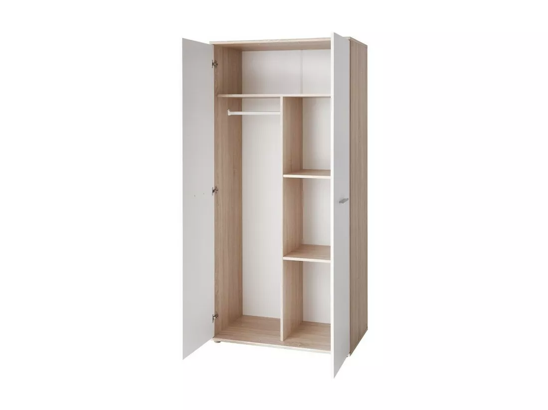 Chambre complète enfant, ado - DENVER - Armoire, Lit, bibliothèque et étagère