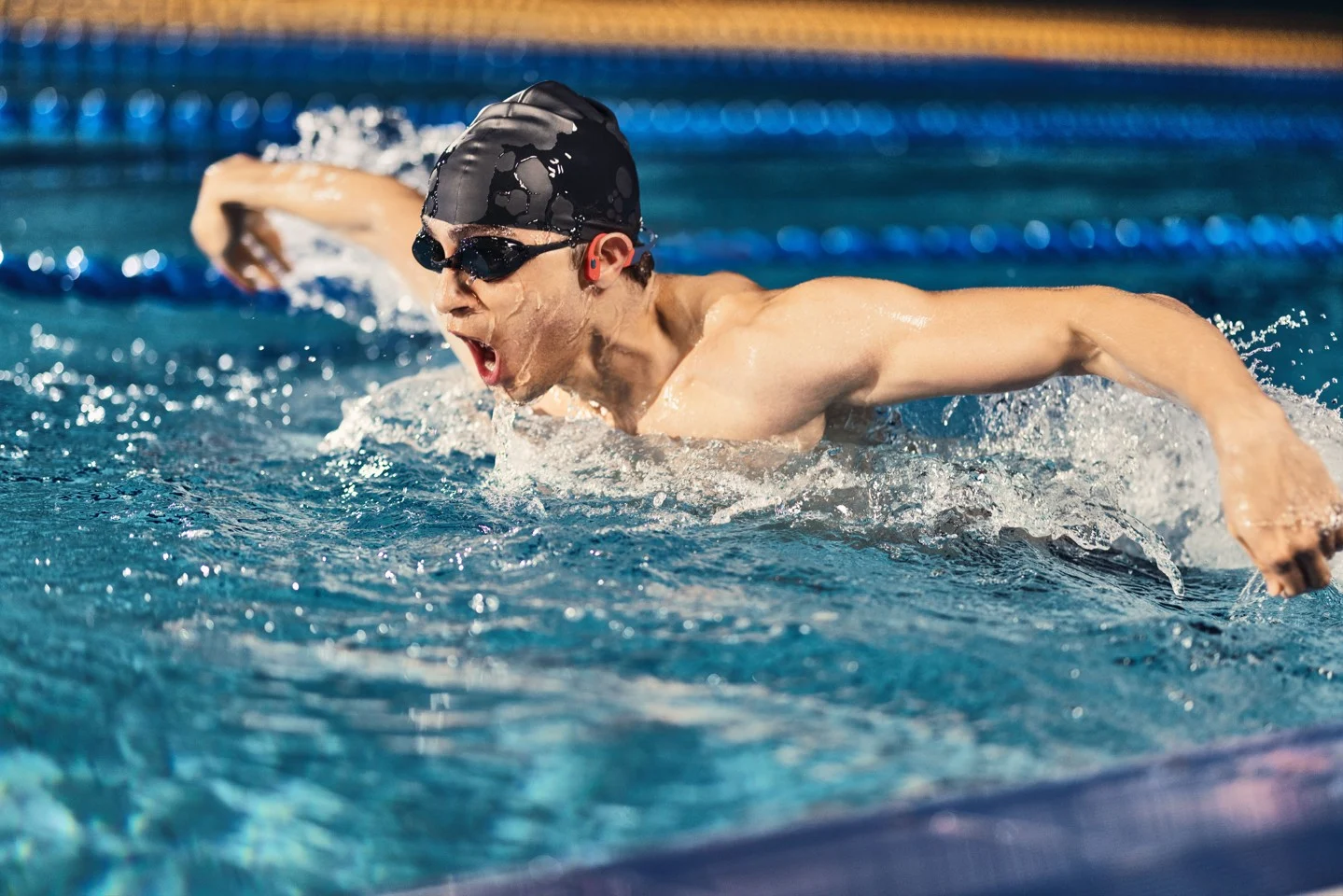 Shokz - OpenSwim Pro, Bone Conduction Headset- Red