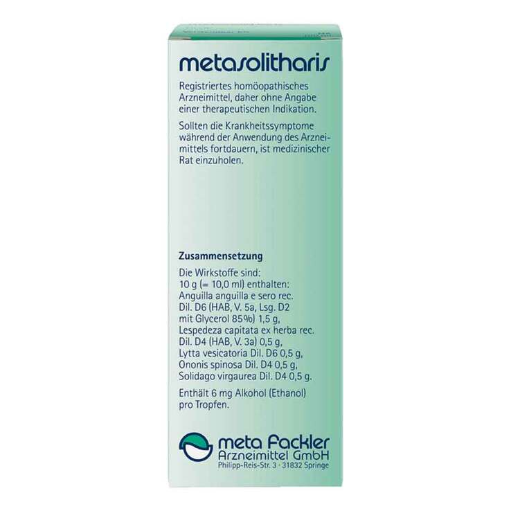 Metasolitharis Tropfen zum Einnehmen, 100 ml