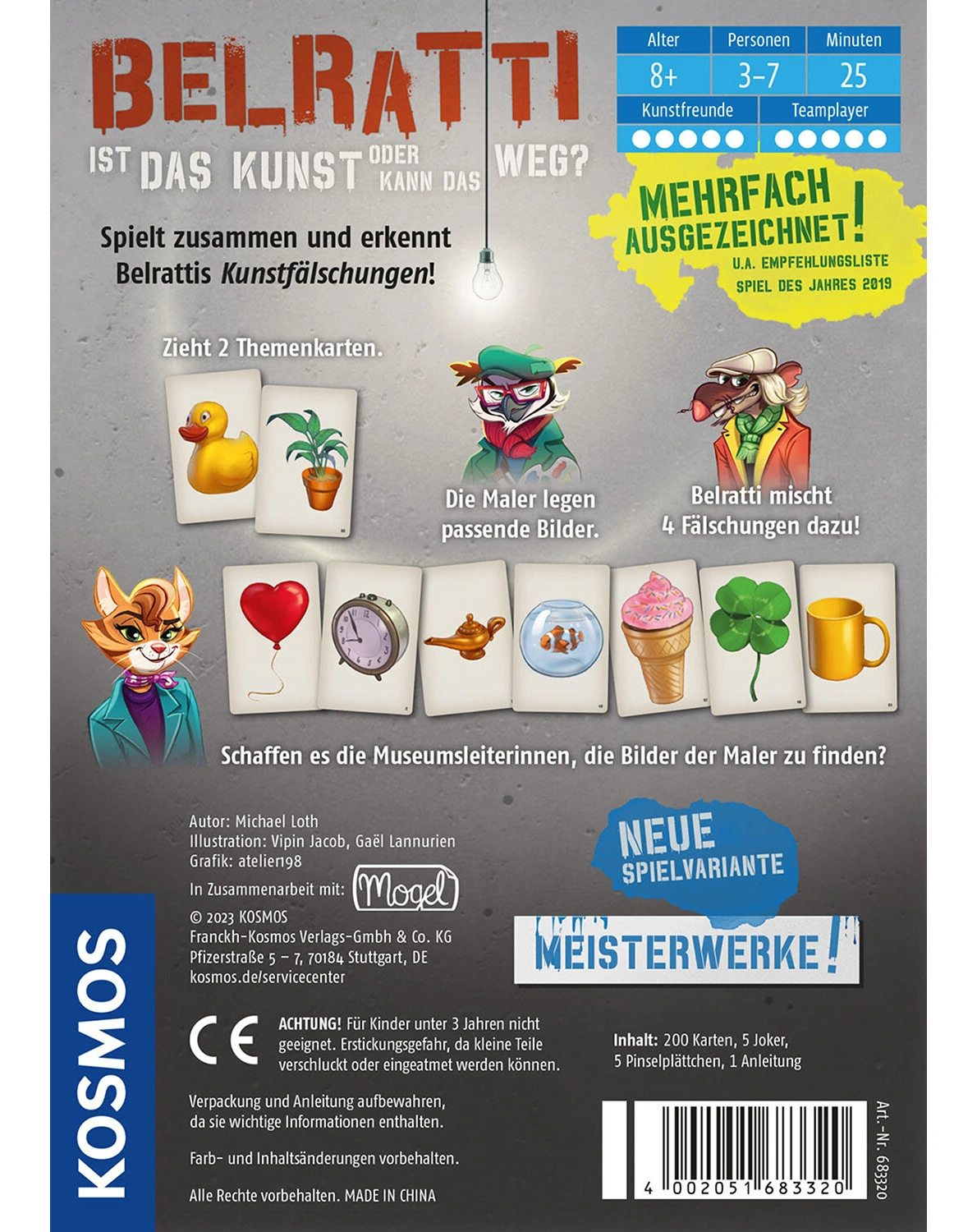Gesellschaftsspiel BELRATTI - IST DAS KUNST ODER KANN DAS WEG? in bunt