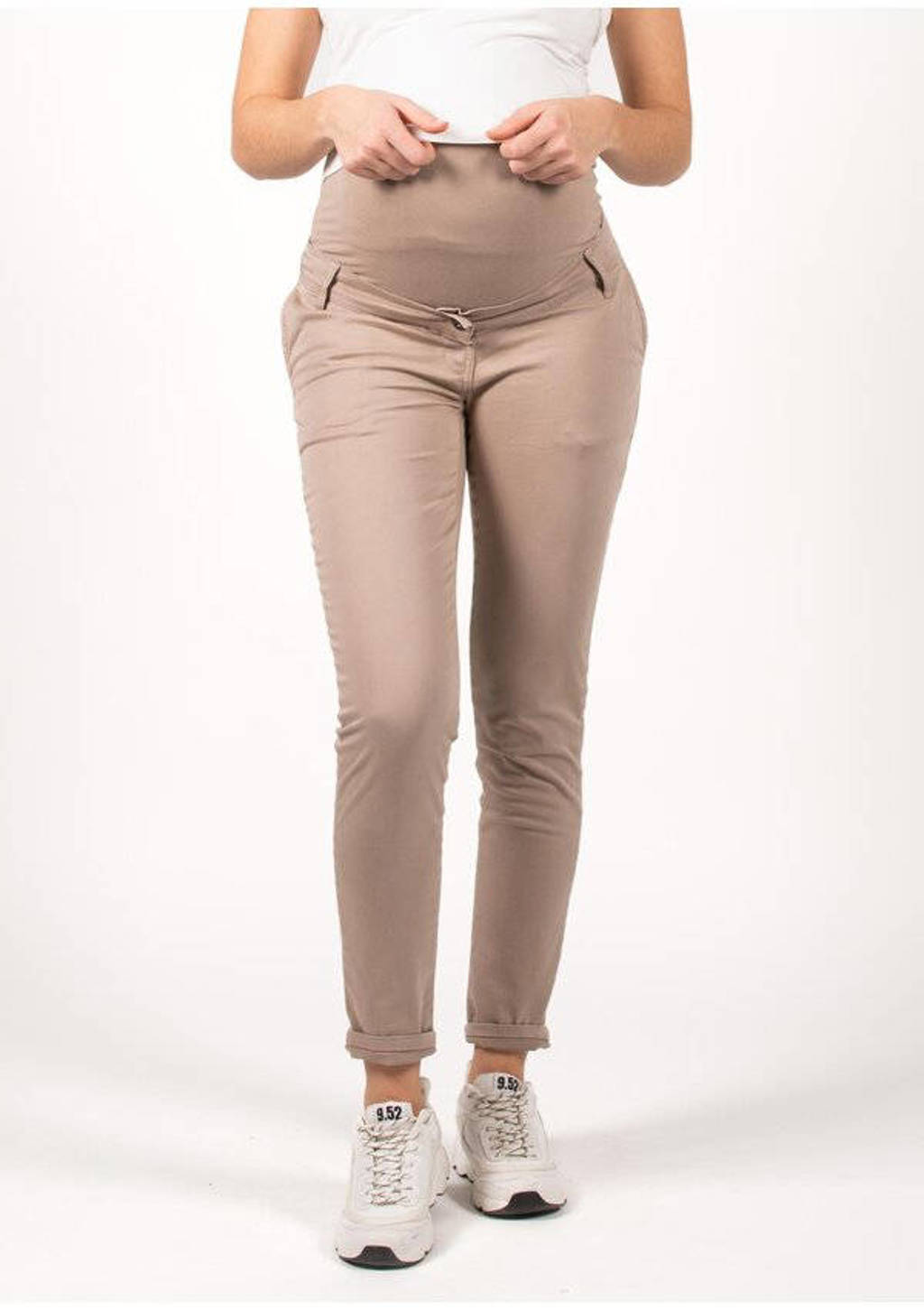 LOVE2WAIT regular fit zwangerschapsbroek Chino zand