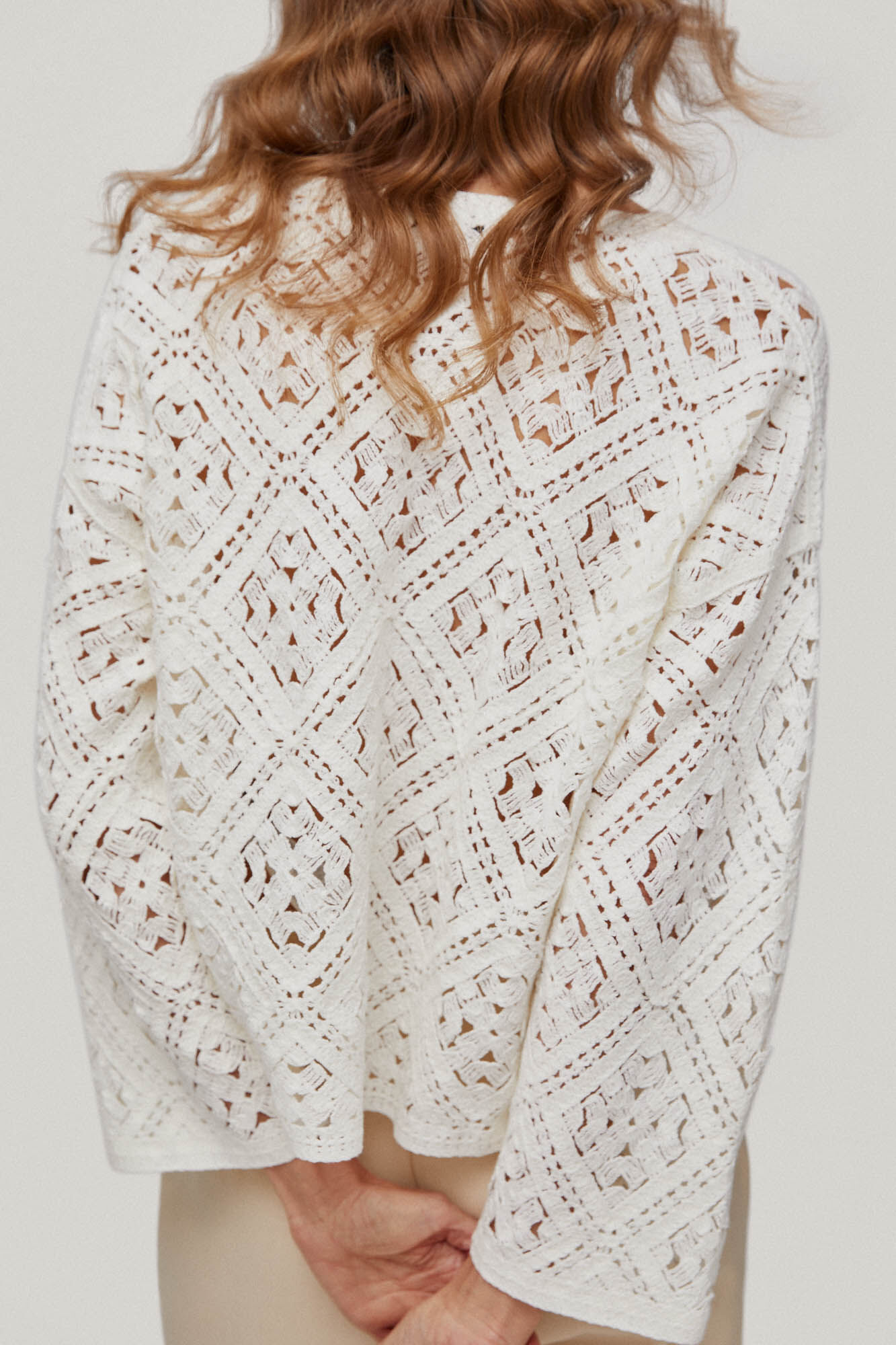 Jersey de crochê oversized - Crudo