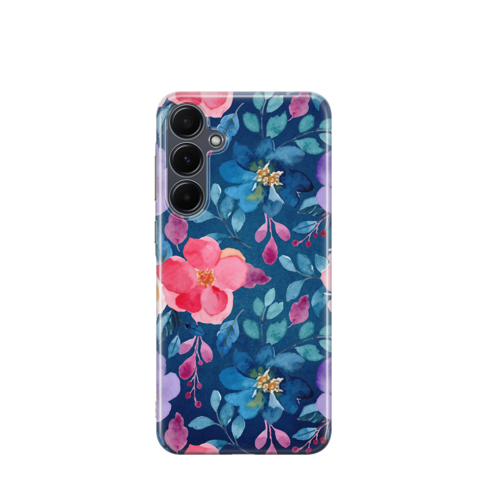 Samsung Galaxy A55 Gummi Hülle Aquarellblumen - Wunderland - Versch. Farben