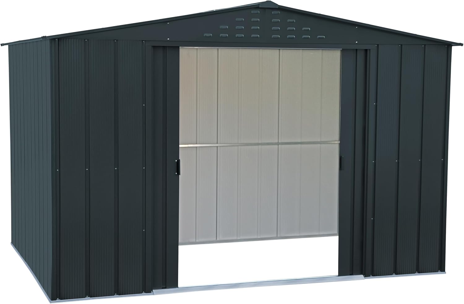 Duramax TOP Shed 10 x 8 (7.28 m²) Abri de jardin en métal, fabriqué en acier galvanisé, structure de toit renforcée, abri de jardin en métal sans entretien et résistant aux intempéries, Anthracite