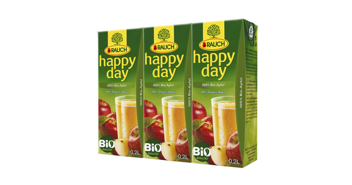 Rauch Bio Happy Day Apfelsaft 3x 0,2 Liter (Einweg)